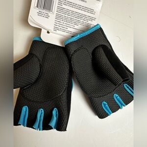 Black and Blue Fingerless Gloves